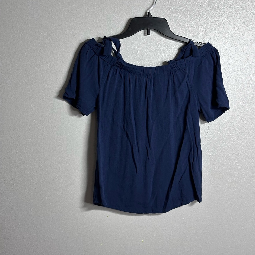 Juicy Couture Women Navy Blue Off Shoulder Blouse Top‎ size XS.